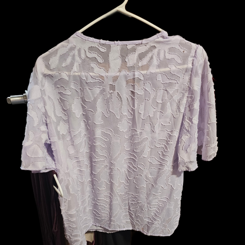 Shein Chic Lavender Lace Women's Blouse 💜🌸👚 #Fashion #Shein #Blouse #Lavender